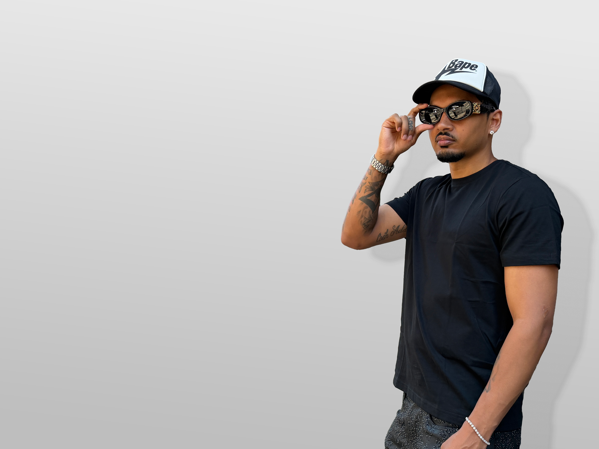 Premium Tee — black studio portrait